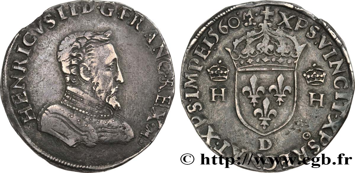 FRANÇOIS II. MONNAYAGE AU NOM D HENRI II Teston à la tête nue, 1er type 1560 Lyon TTB