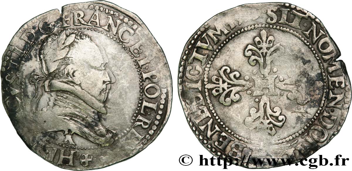 HENRI III Franc au col plat n.d. Amiens TB+