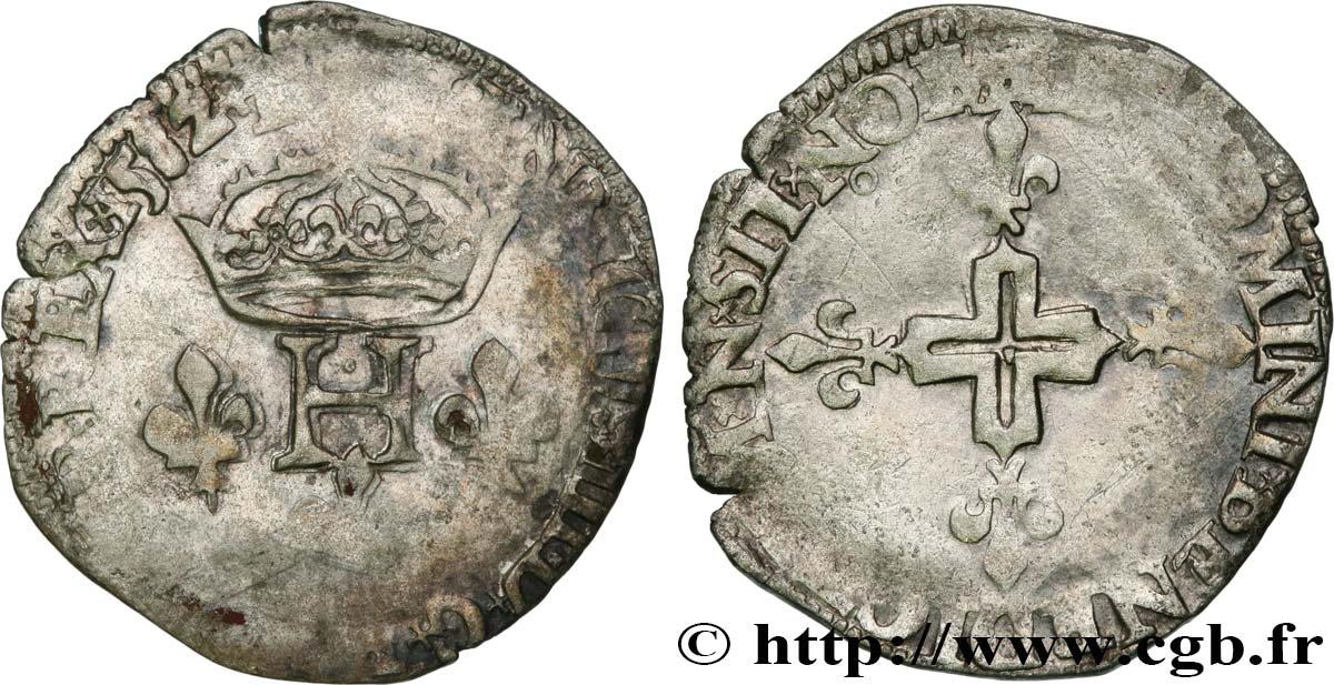 HENRY III Double sol parisis, 2e type 1582 Montpellier S