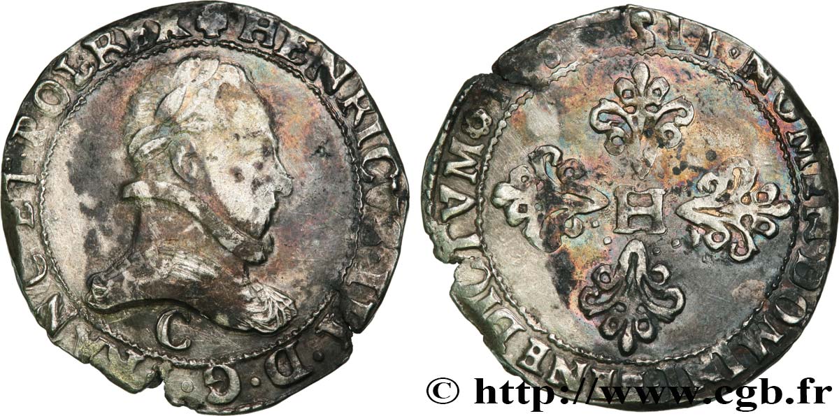 HENRI III Franc au col plat s.l. Saint-Lô TB+