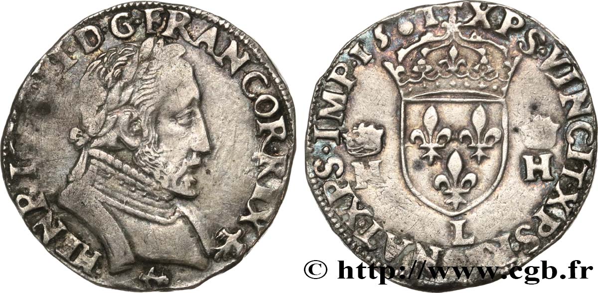 CHARLES IX. COINAGE AT THE NAME OF HENRY II Teston au buste lauré, 2e type 1561 Bayonne XF