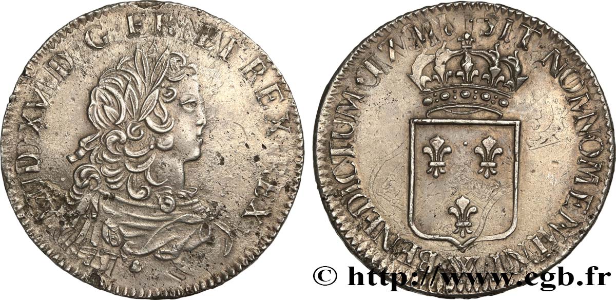 LOUIS XV  THE WELL-BELOVED  Écu dit  de France , fausse réformation 1721 Lille q.SPL/BB