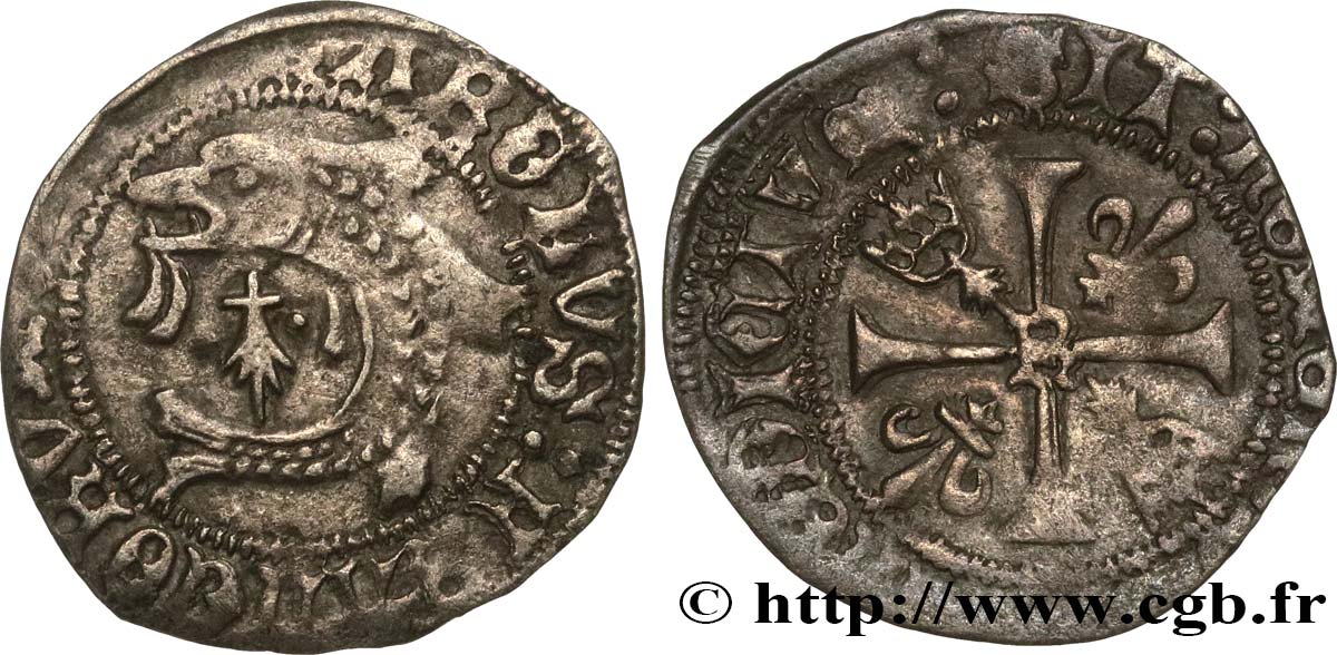 CHARLES VIII Liard au dauphin de Bretagne n.d. Rennes TTB