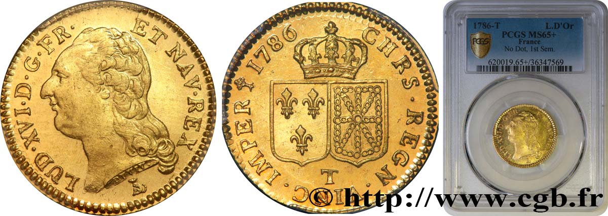 LOUIS XVI Louis d or aux écus accolés 1786 Nantes FDC65