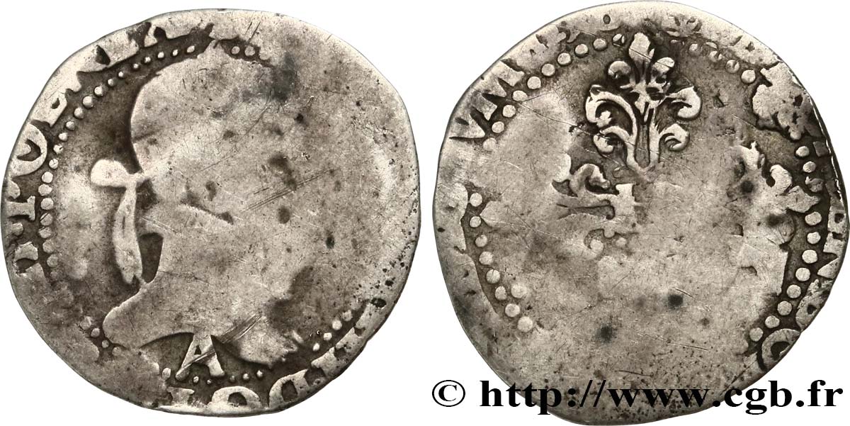 HENRI III Quart de franc au col plat n.d. Paris B