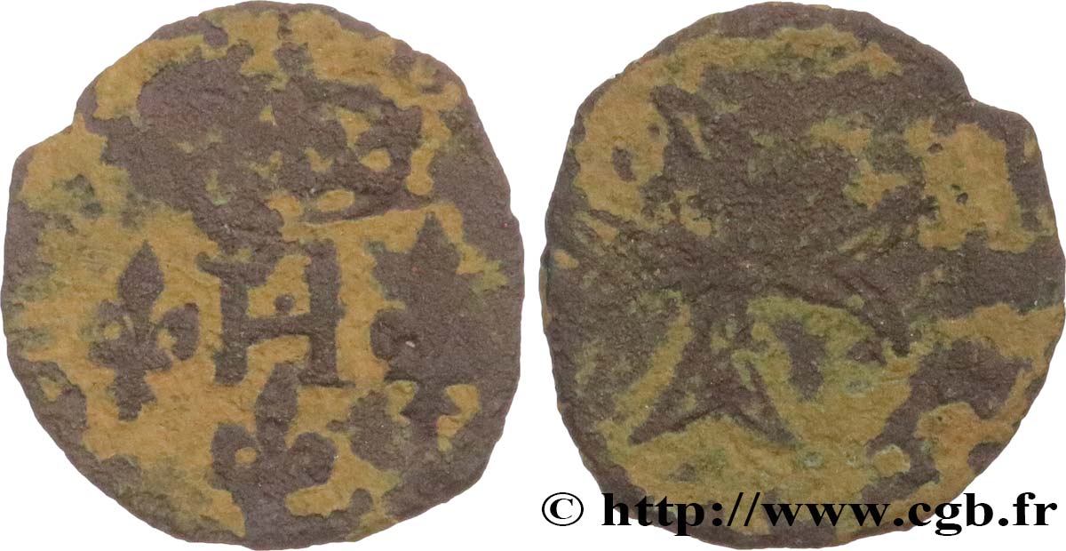 HENRI III Liard à la croix du Saint-Esprit n.d.  B