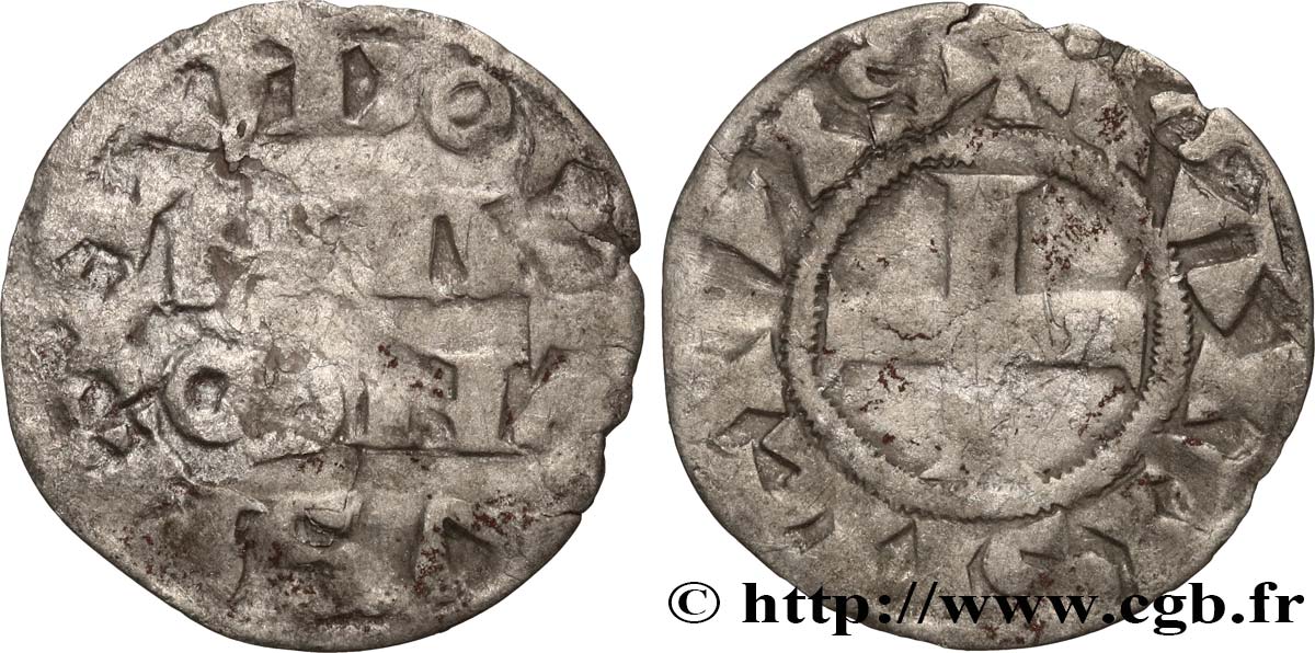 LUDWIG VII &nbsp;THE YOUNG&nbsp; Denier parisis, 3e type n.d. Paris fS