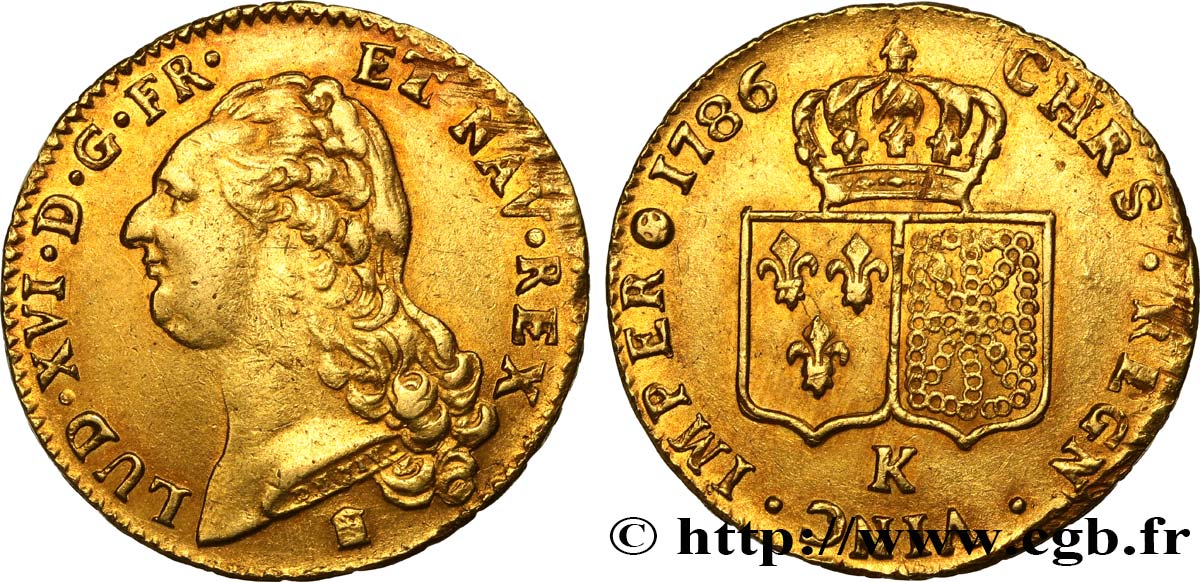 LOUIS XVI Double louis d’or aux écus accolés 1786 Bordeaux SS/fVZ