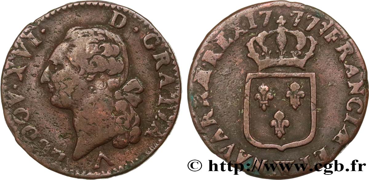 LOUIS XVI Sol dit  à l écu  1777 Lille TB