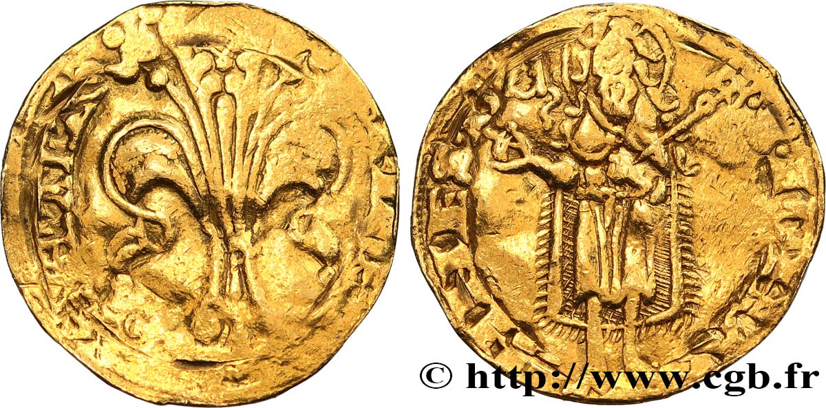 JOHANN II  THE GOOD  Florin d or c. 1340-1370 Montpellier ou Toulouse SGE