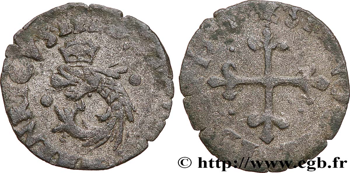HENRI III Liard du Dauphiné, 2e type 1577 Grenoble TB+