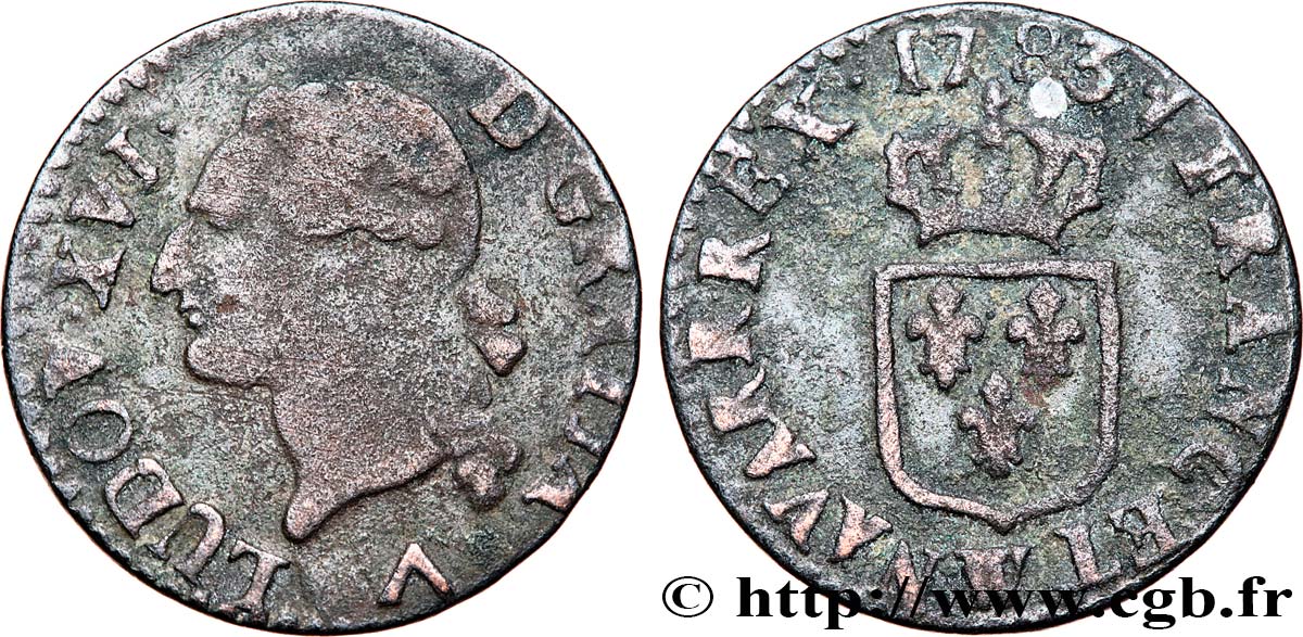 LOUIS XVI Liard dit &nbsp;à l&nbsp;écu&nbsp; 1783 Lille TB+