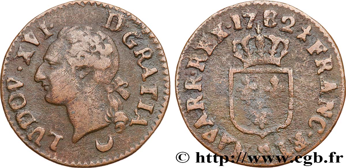 LOUIS XVI Liard dit “à l&nbsp;écu” 1782 Metz TTB