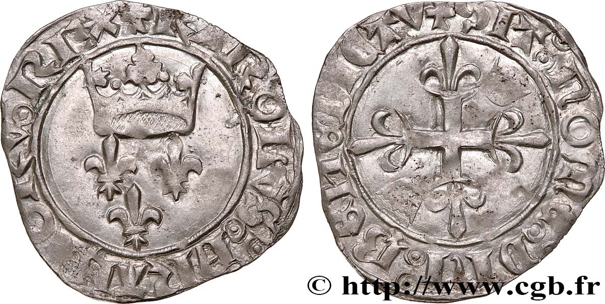 CHARLES VI LE FOU OU LE BIEN AIMÉ Gros dit &nbsp;florette&nbsp; n.d. Saint-Pourçain TB