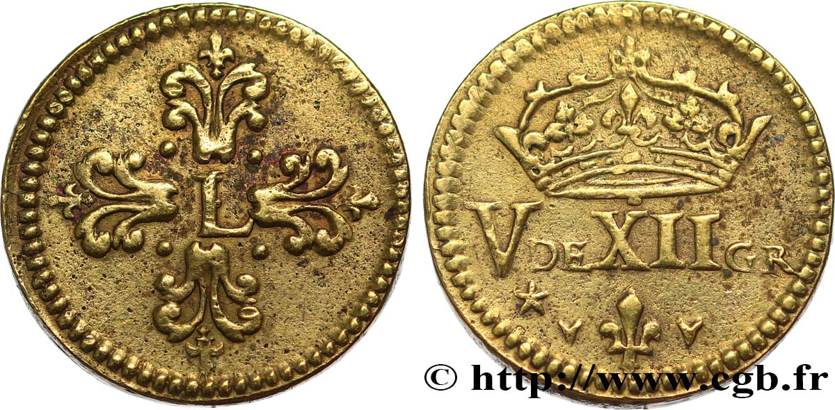LOUIS XIII  Poids monétaire pour le demi-franc de forme circulaire n.d.  SS
