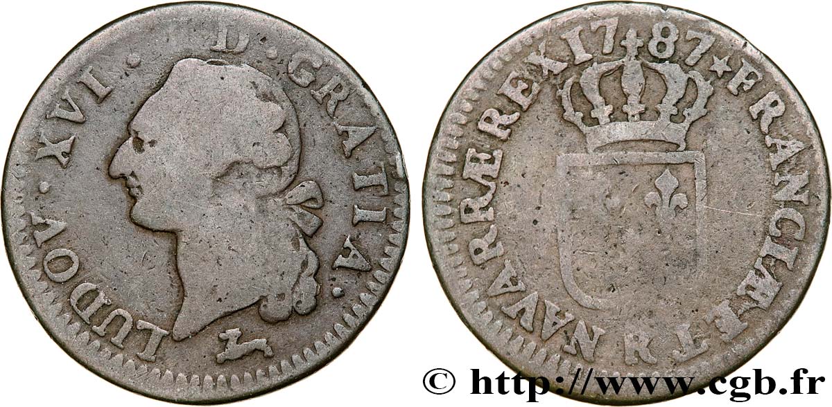 LOUIS XVI Sol dit  à l écu  1787 Orléans TB