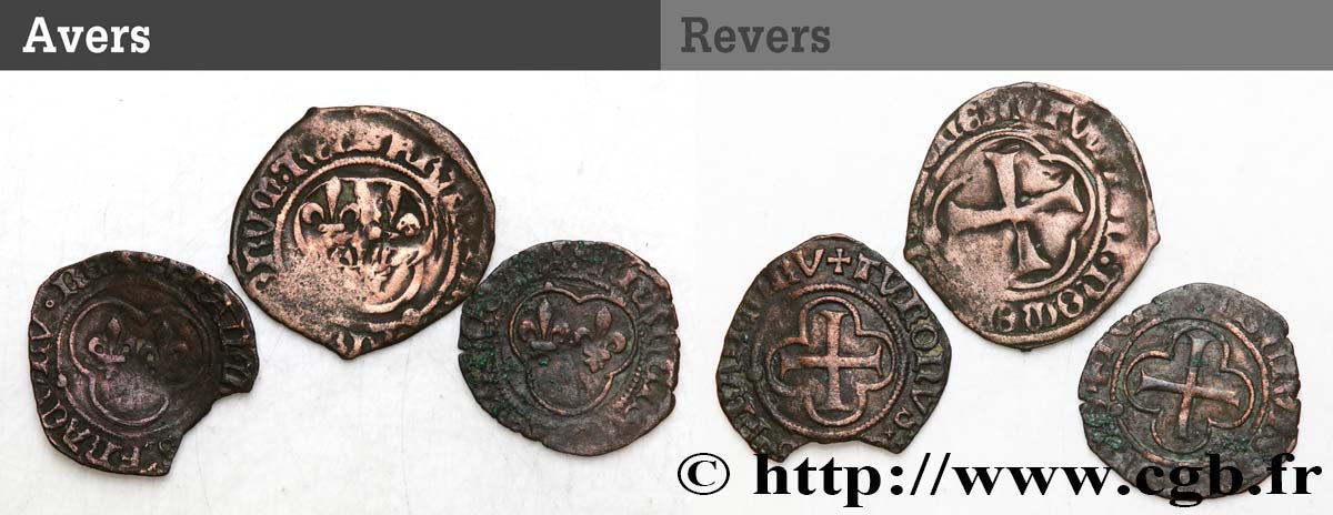 FRANÇOIS IER LE RESTAURATEUR DES LETTRES Double tournois, lot de 3ex. n.d. Atelier divers B