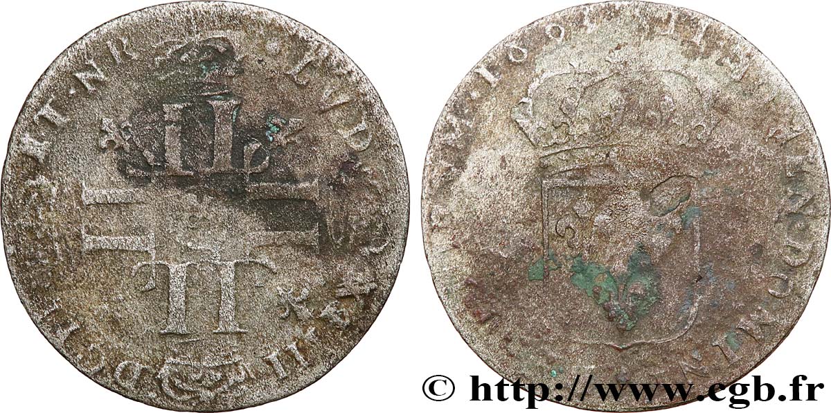 LOUIS XIV LE GRAND OU LE ROI SOLEIL Quinzain aux huit L 1695 Aix-en-Provence B+
