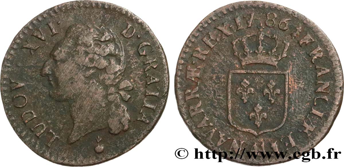 LOUIS XVI Demi-sol dit &nbsp;à l&nbsp;écu&nbsp; 1786 Metz TB