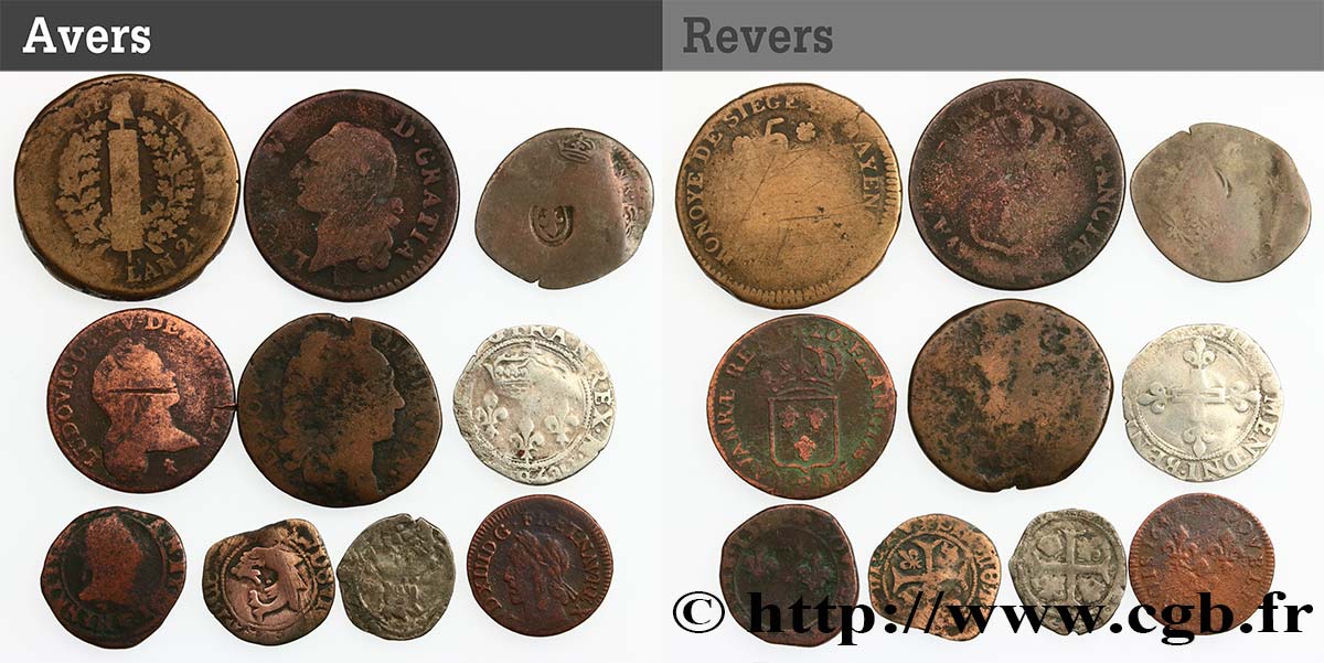 LOTS Lot de 10 monnaies royales n.d. Ateliers divers B