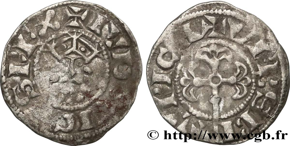 LUIS VII  THE YOUNG  Denier n.d. Bourges BC/BC+
