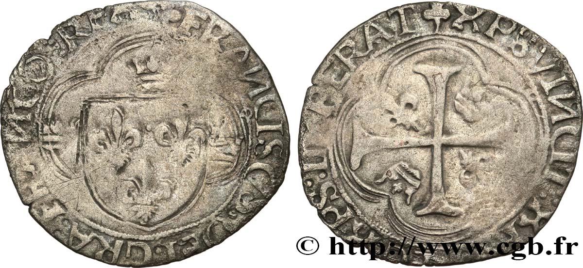 FRANCOIS I Grand blanc à la couronne, 1er type n.d. Toulouse VF