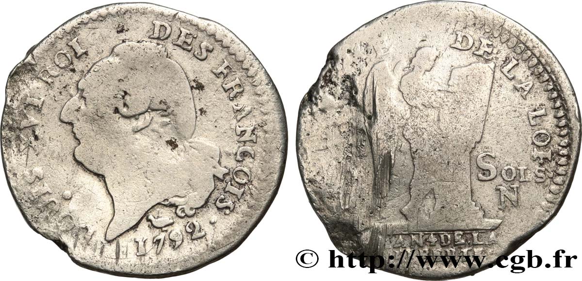 LOUIS XVI 15 sols dit  au génie , type FRANCOIS 1792 Montpellier F