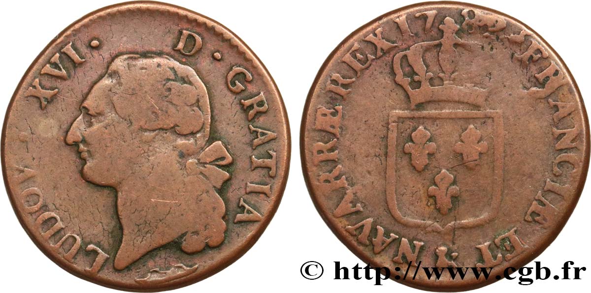 LOUIS XVI Sol dit  à l écu  1782 Aix-en-Provence TB