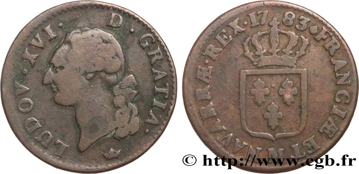 LOUIS XVI Sol dit &nbsp;à l&nbsp;écu&nbsp; 1783 Toulouse TB