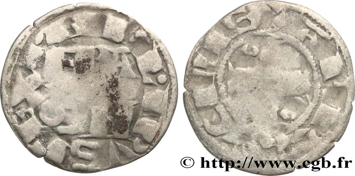 PHILIPPE II AUGUSTE Denier parisis, 2e type n.d. Arras VF