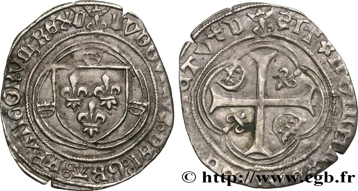LOUIS XII LE PÈRE DU PEUPLE Douzain ou grand blanc à la couronne 25/04/1498 Villefranche-de-Rouergue TTB+/TTB