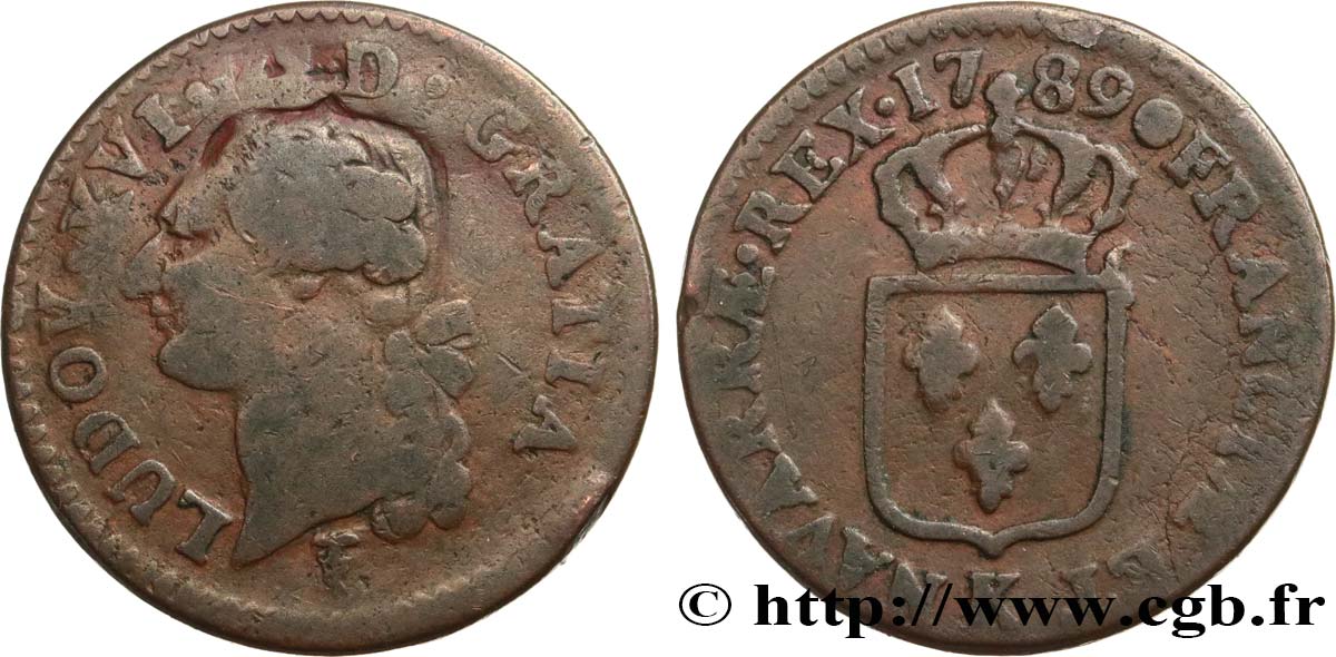 LOUIS XVI Sol dit &nbsp;à l&nbsp;écu&nbsp; 1789 Bordeaux S
