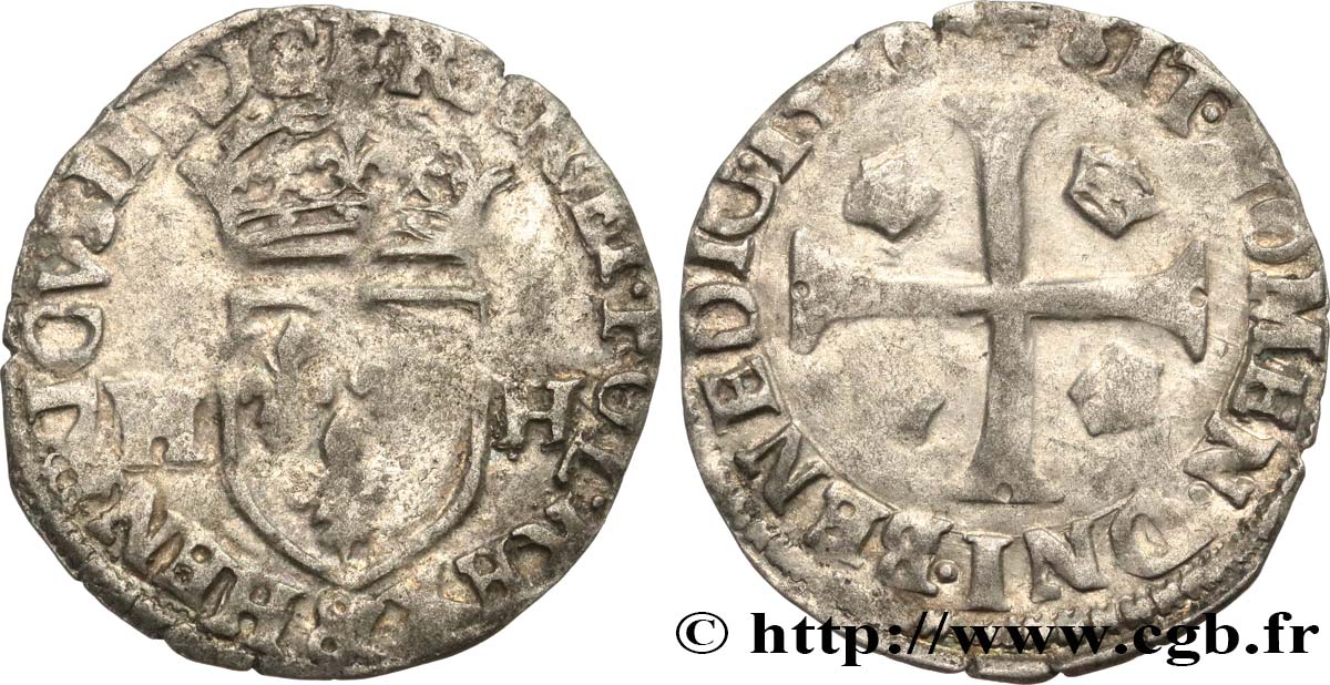 HENRY III Douzain aux deux H, 1er type n.d. Aix-en-Provence BC