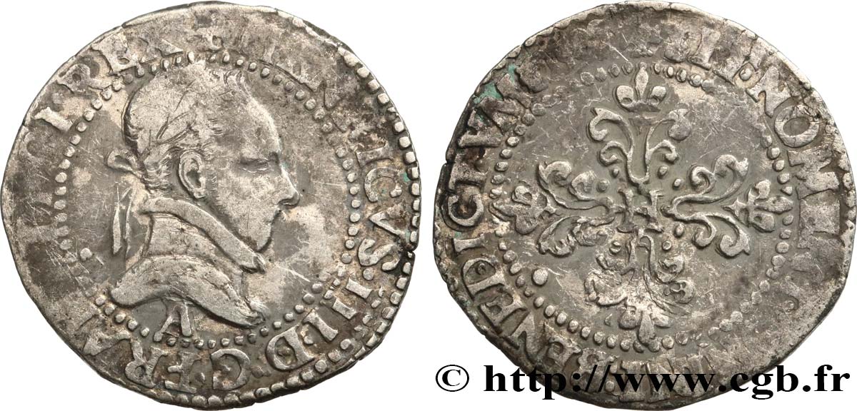 HENRY III Quart de franc au col plat n.d. Paris BC