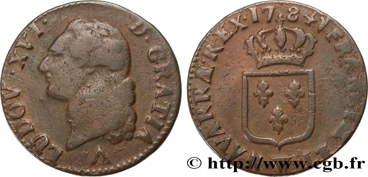 LOUIS XVI Sol dit &nbsp;à l&nbsp;écu&nbsp; 1784 Lille TB/TB+