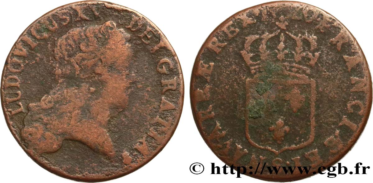 LOUIS XV  THE WELL-BELOVED  Sol au buste enfantin 1720 Reims VG