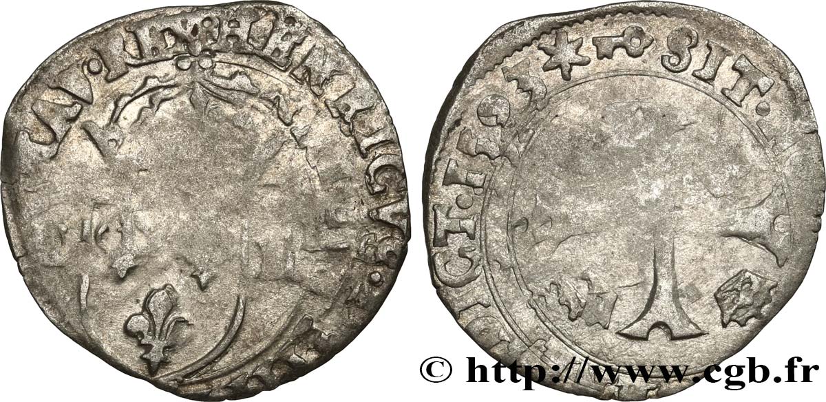 HENRY IV Douzain aux deux H, 1er type 1593 Barcelonnette BC
