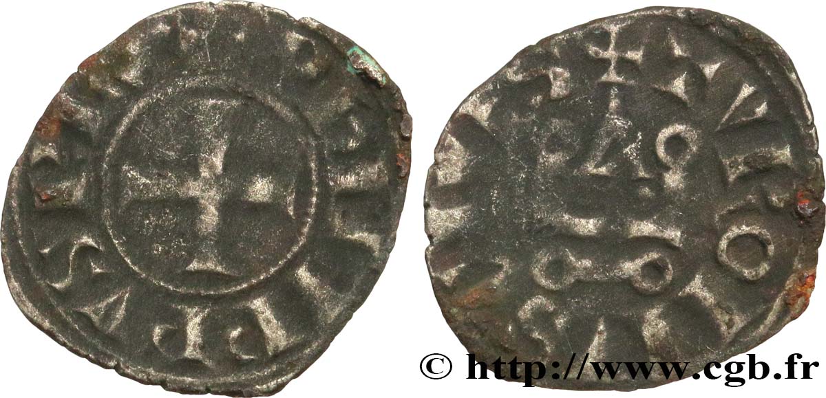 PHILIP IV &nbsp;THE FAIR&nbsp; Obole tournois à l&nbsp;O rond n.d.  VF