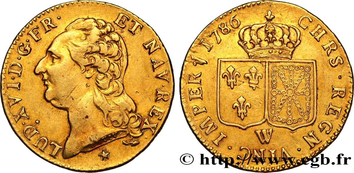 LOUIS XVI Louis d or aux écus accolés 1786 Lille BB
