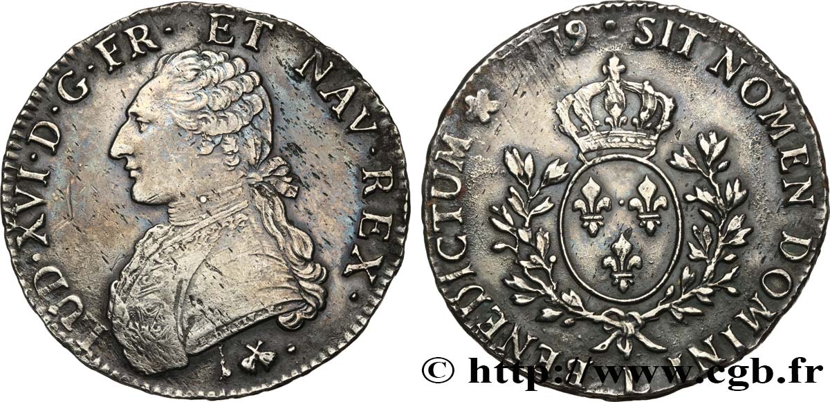 LOUIS XVI Écu aux branches d olivier 1779 Bayonne SS