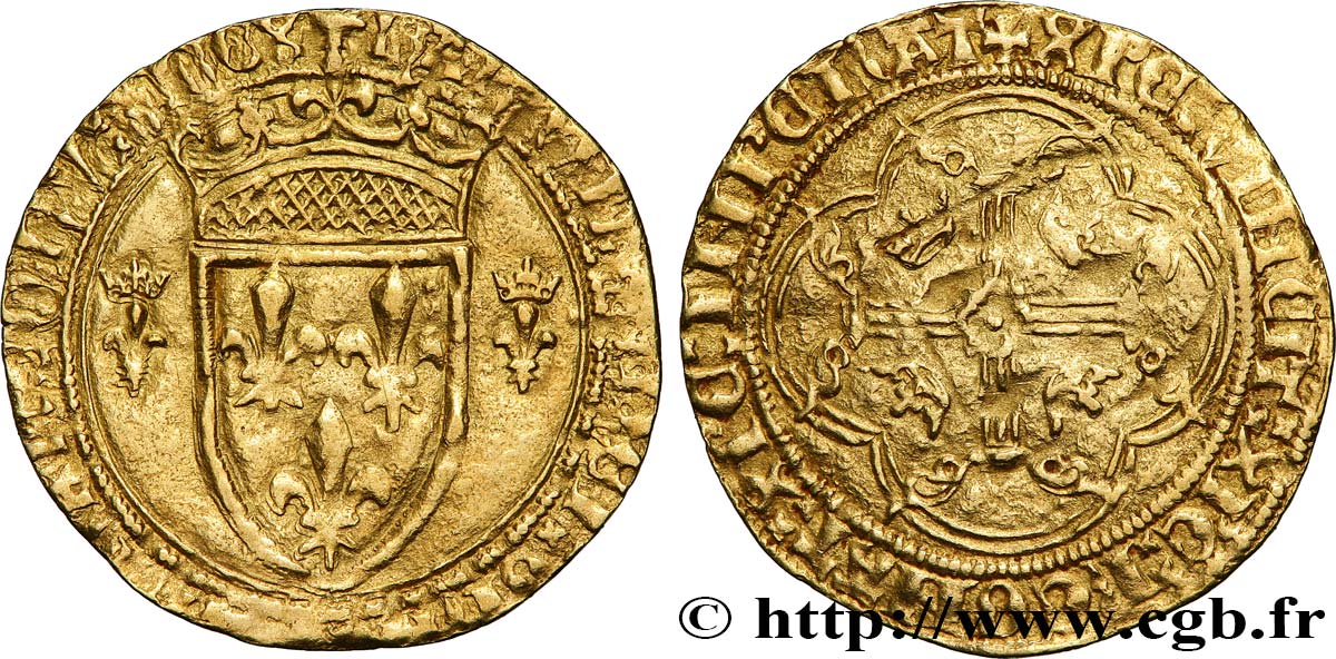 CHARLES VII LE VICTORIEUX Écu d or à la couronne ou écu neuf n.d. Toulouse TB