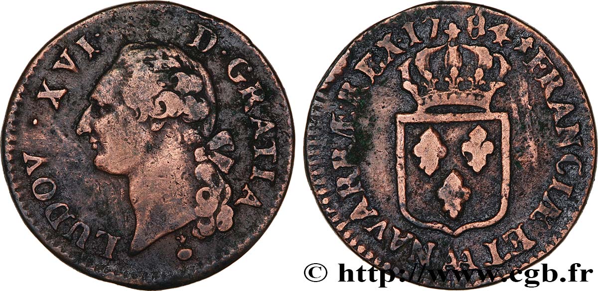 LOUIS XVI Sol dit &nbsp;à l&nbsp;écu&nbsp; 1784 Metz TB+