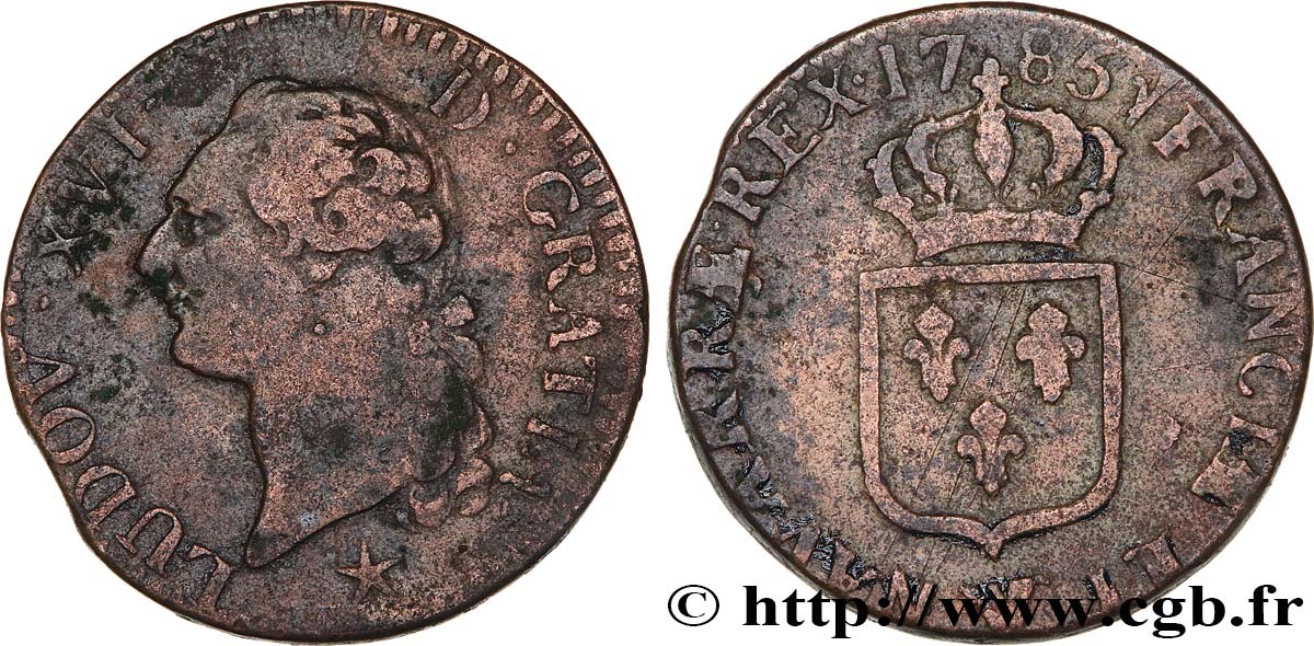 LOUIS XVI Sol dit  à l écu  1785 Lille TB+