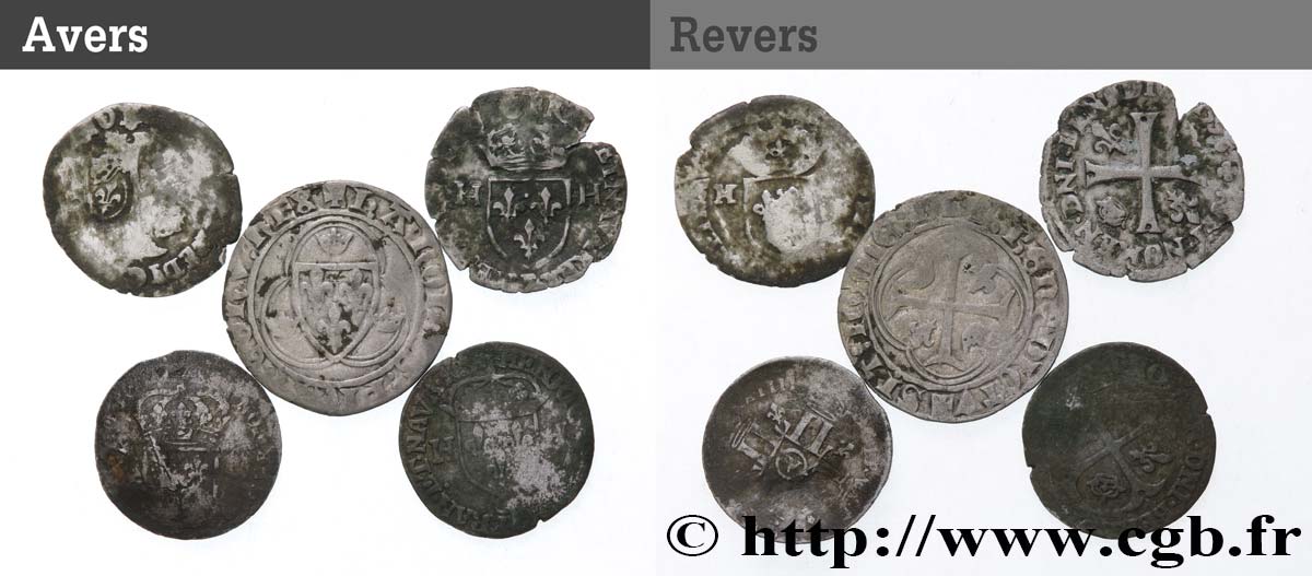 LOTTE Lot de cinq monnaies royales n.d. Ateliers divers q.MB