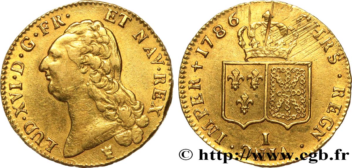 LOUIS XVI Double louis d’or aux écus accolés 1786 Limoges XF/AU
