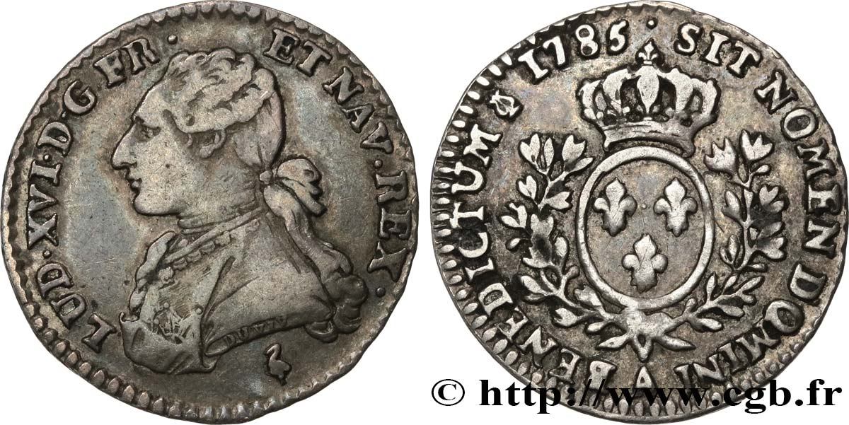 LOUIS XVI Dixième d écu aux branches d olivier 1785 Paris TTB