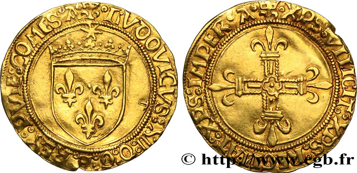 LOUIS XII LE PÈRE DU PEUPLE Écu d or au soleil de Provence n.d. Aix-en-Provence TTB+