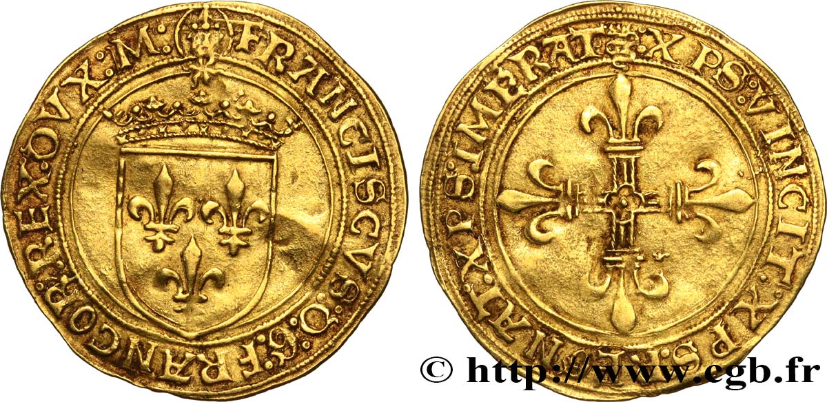 FRANCOIS I Écu d&nbsp;or au soleil n.d. Milan AU