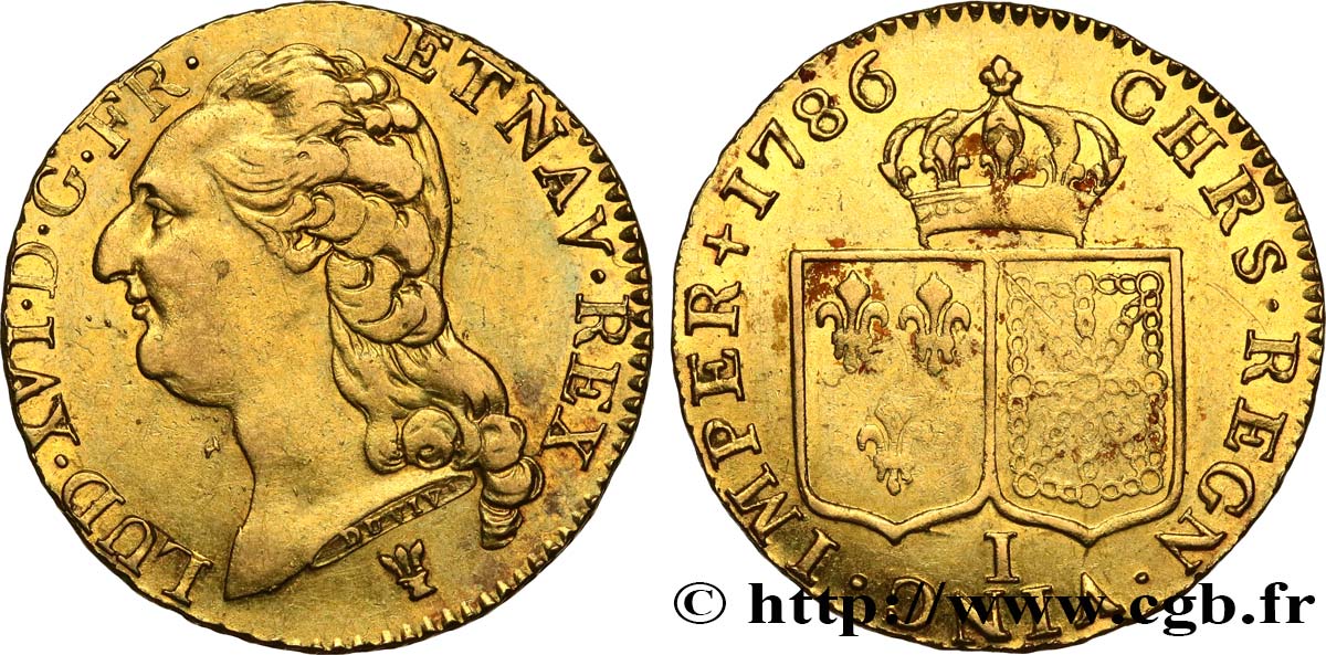 LOUIS XVI Louis d or aux écus accolés 1786 Limoges AU