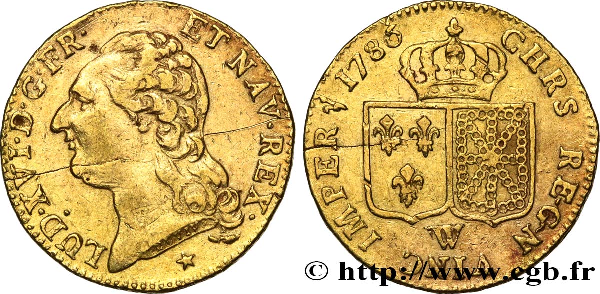 LOUIS XVI Louis d or aux écus accolés 1786 Lille XF